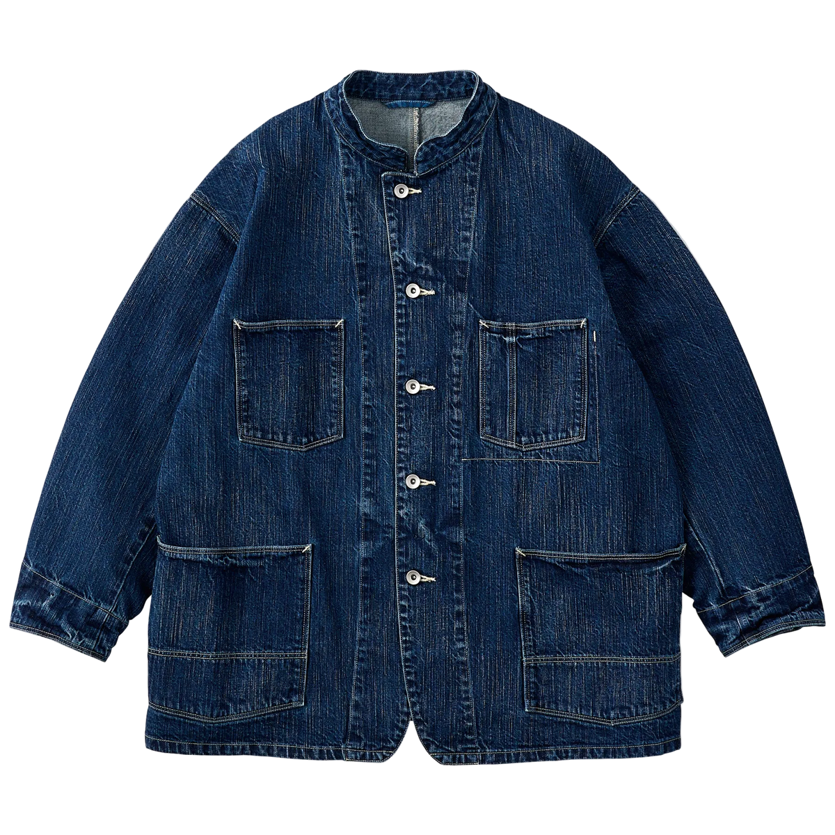 MARK & LONA ネイビー 星柄ジャケット STEINBECK DENIM STAND COLLAR JACKET -NAVY-