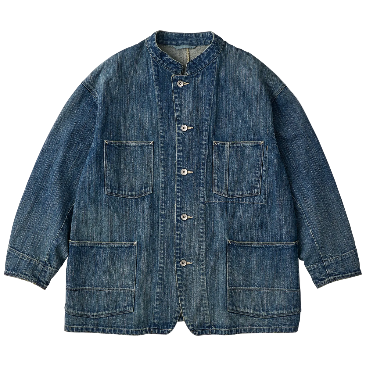 ジャケット・アウター SEERSUCKER STAND COLLAR JKT TENDERLOIN STEINBECK DENIM STAND COLLAR JACKET -BLUE-