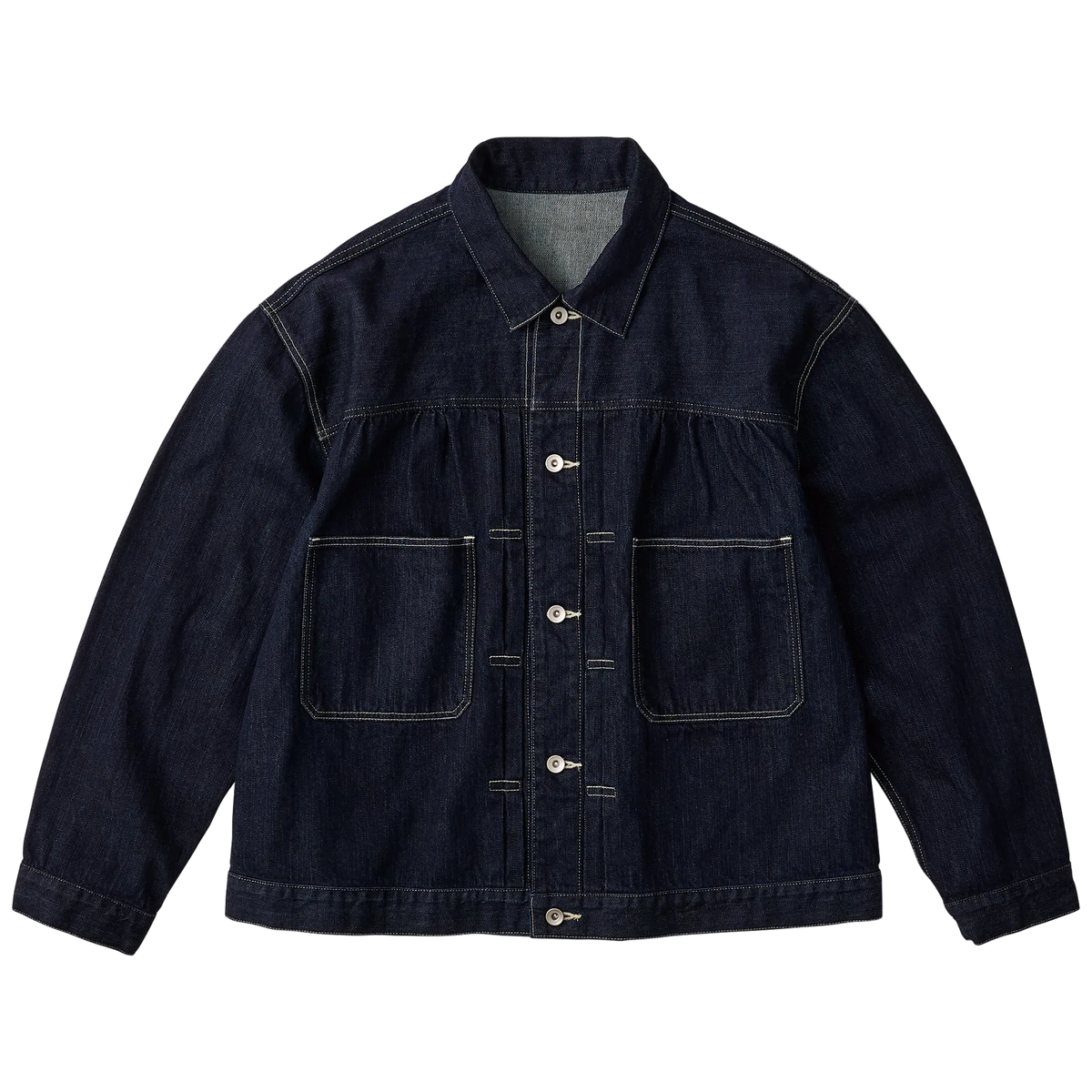 【試着のみ】machatt DENIM FORM JACKET ダークブルー STEINBECK DENIM JACKET -DARK NAVY-