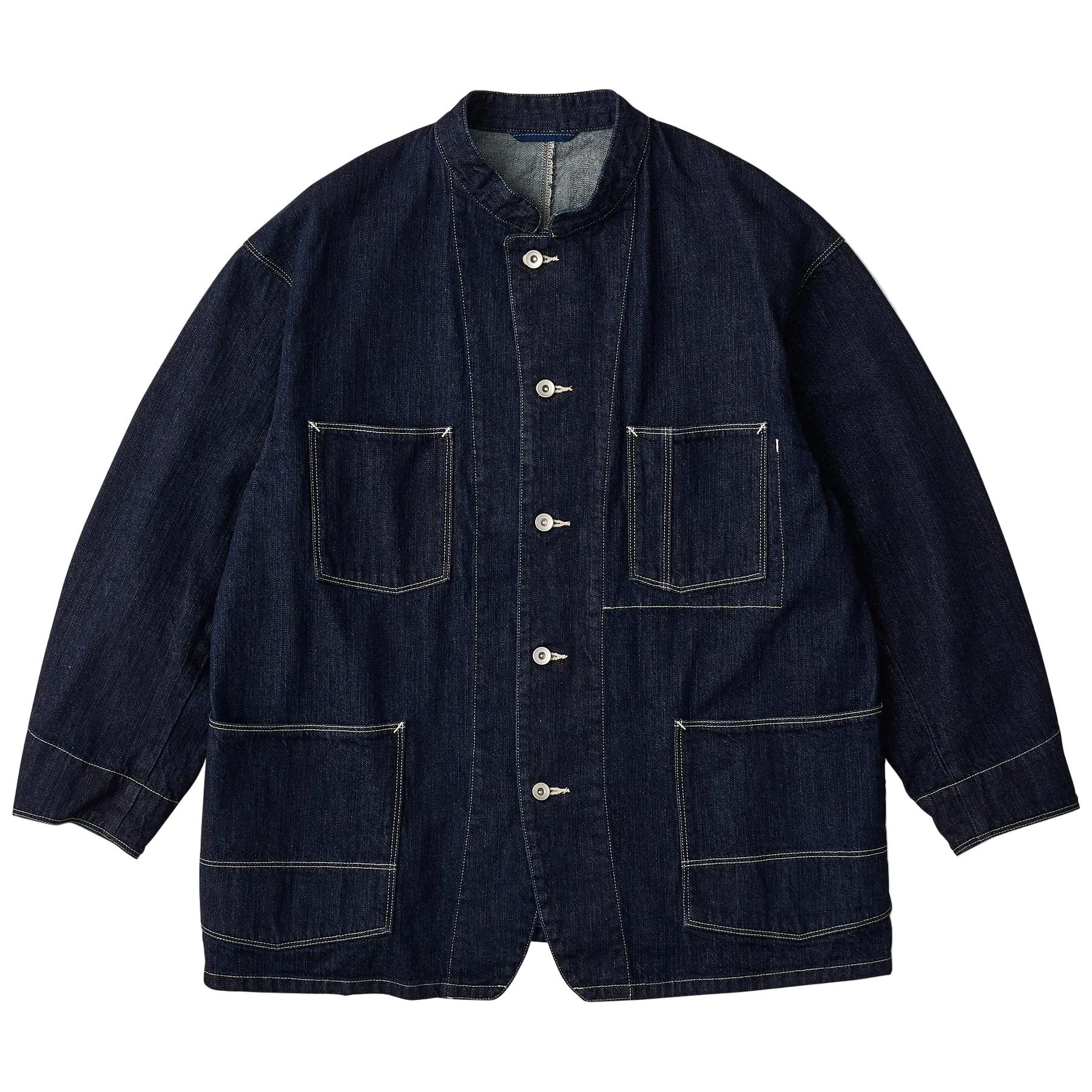 STEINBECK DENIM STAND COLLAR JACKET -DARK NAVY-