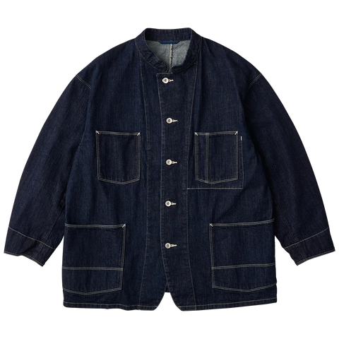 STEINBECK DENIM STAND COLLAR JACKET -DARK NAVY-