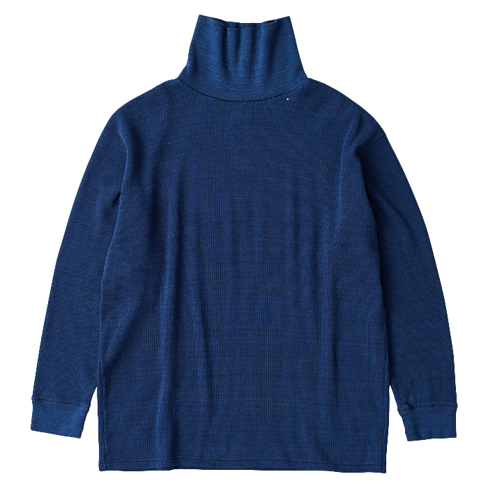 indigo turtleneck