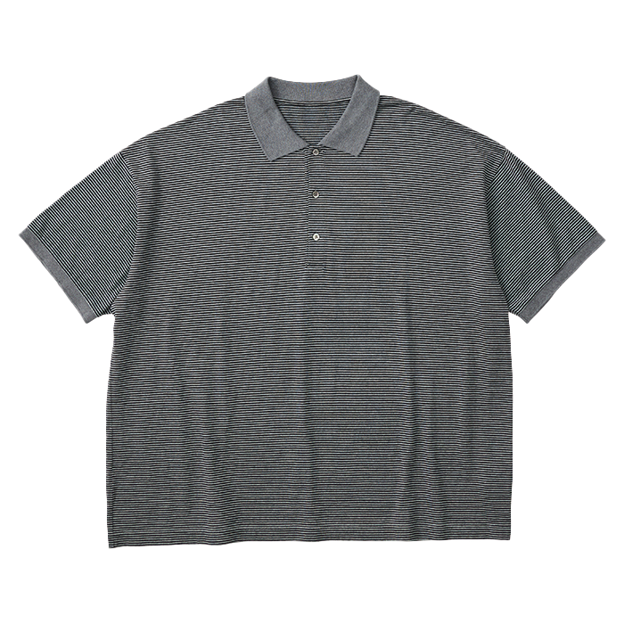 24AW 新品 PORTER CLASSIC H/W BEATNIK BORDE H/W BEATNIK BORDER POLO SHIRT（ハンドワーク ビートニク