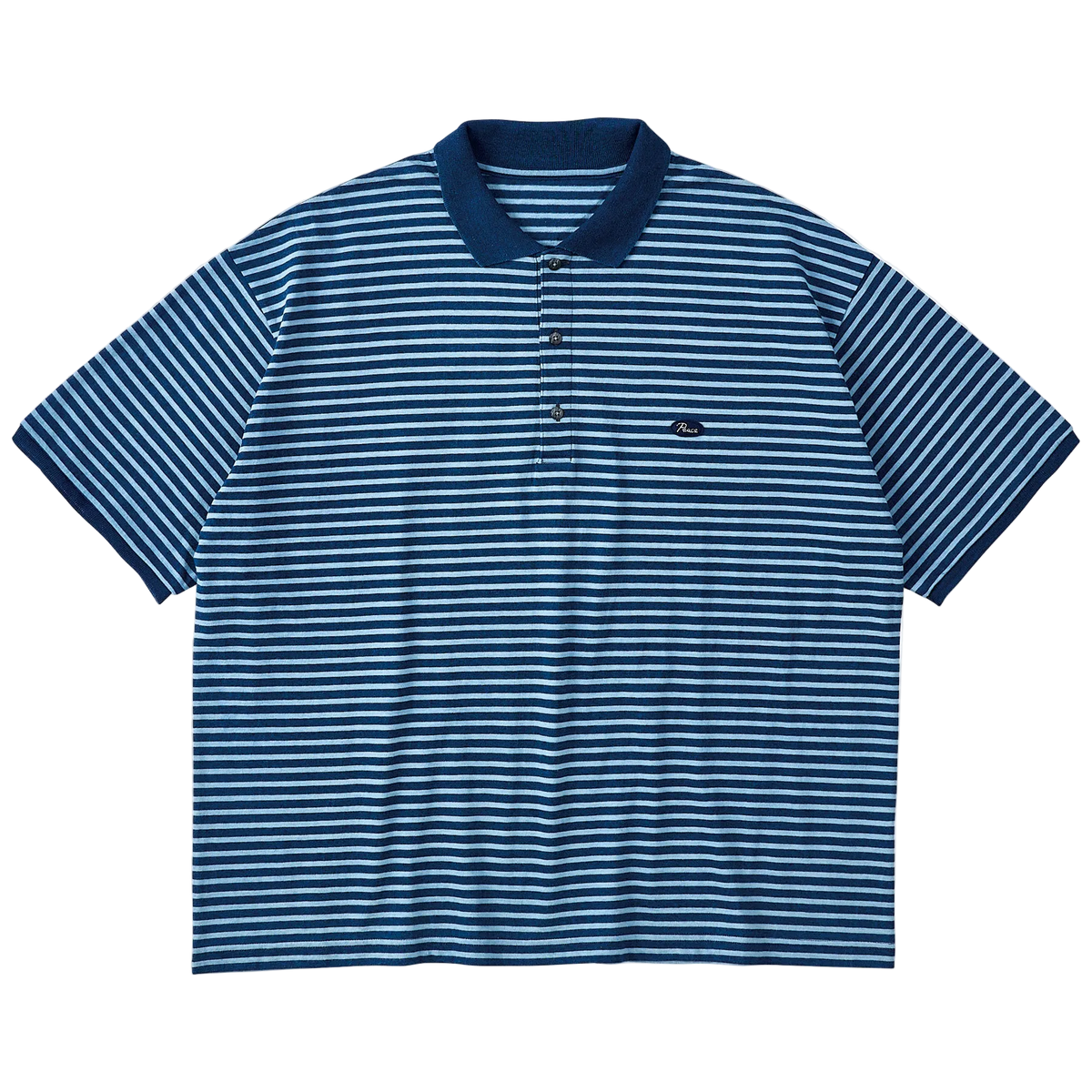 H/W INDIGO BORDER POLO SHIRT