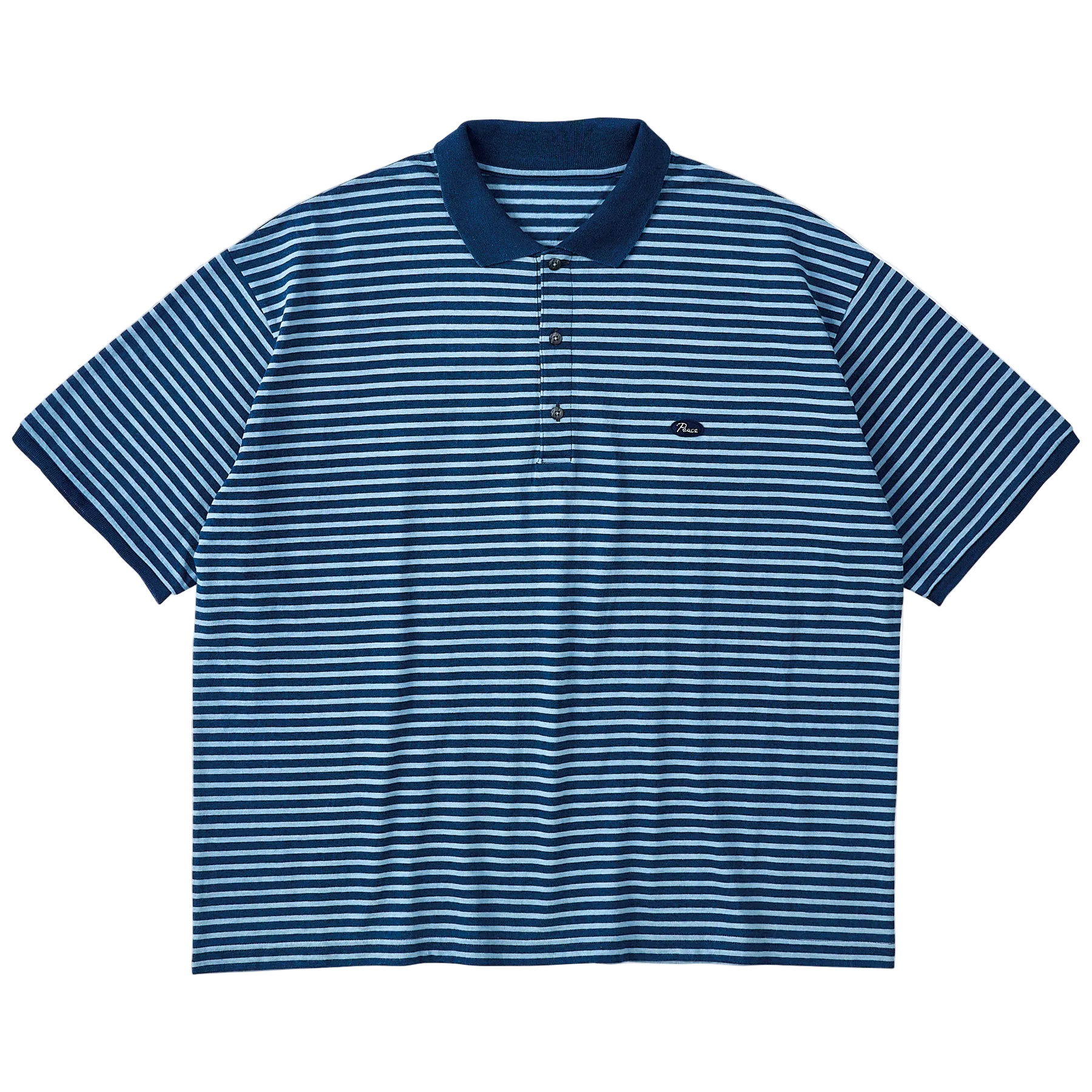 H/W INDIGO BORDER POLO SHIRT