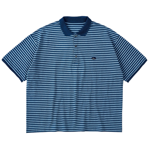 H/W INDIGO BORDER POLO SHIRT