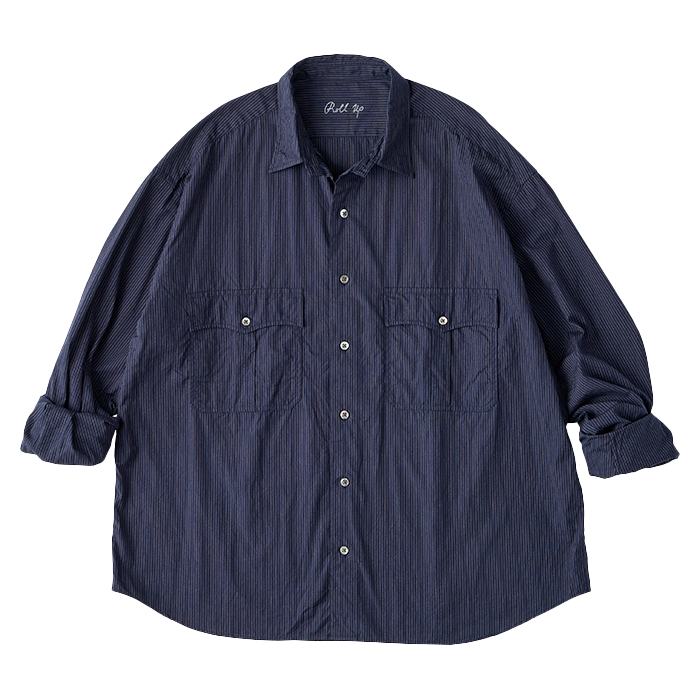PARTIMENTOのJacquard Stripe Roll-up Half Shirt ROLL UP PIN STRIPE SHIRT