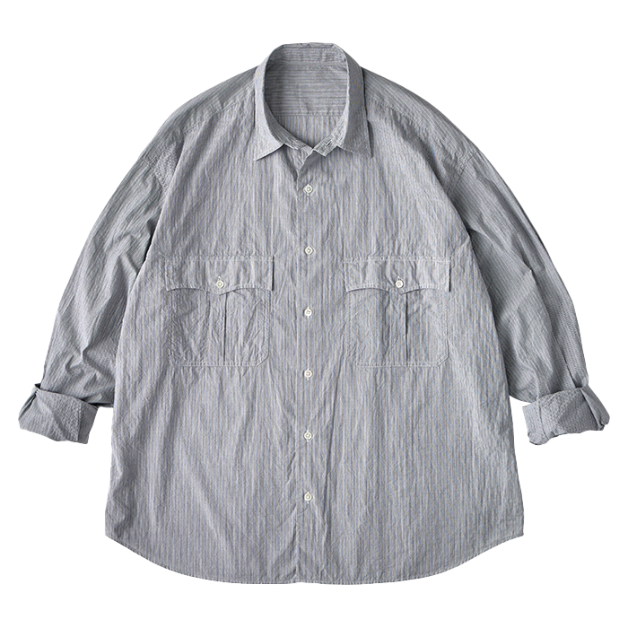 PARTIMENTOのChalk Stripe Roll Up Half Shirt 全2色 ROLL UP STRIPE SHIRT -2025SS-