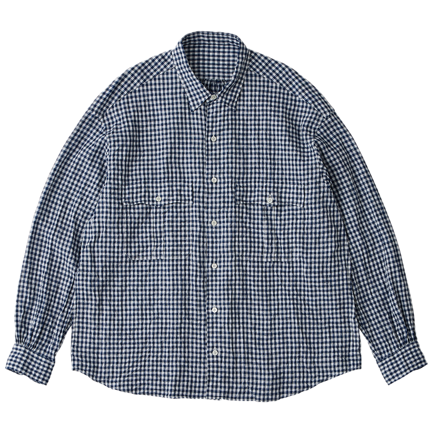 ROLL UP LINEN GINGHAM CHECK SHIRT