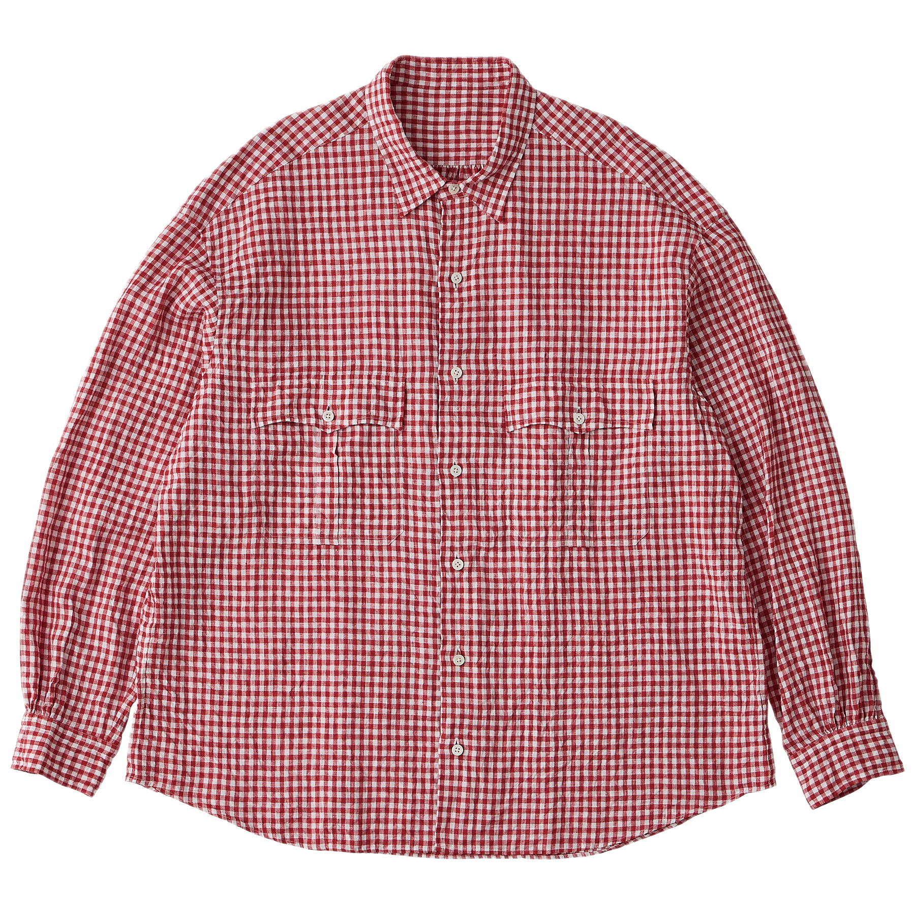 ROLL UP LINEN GINGHAM CHECK SHIRT
