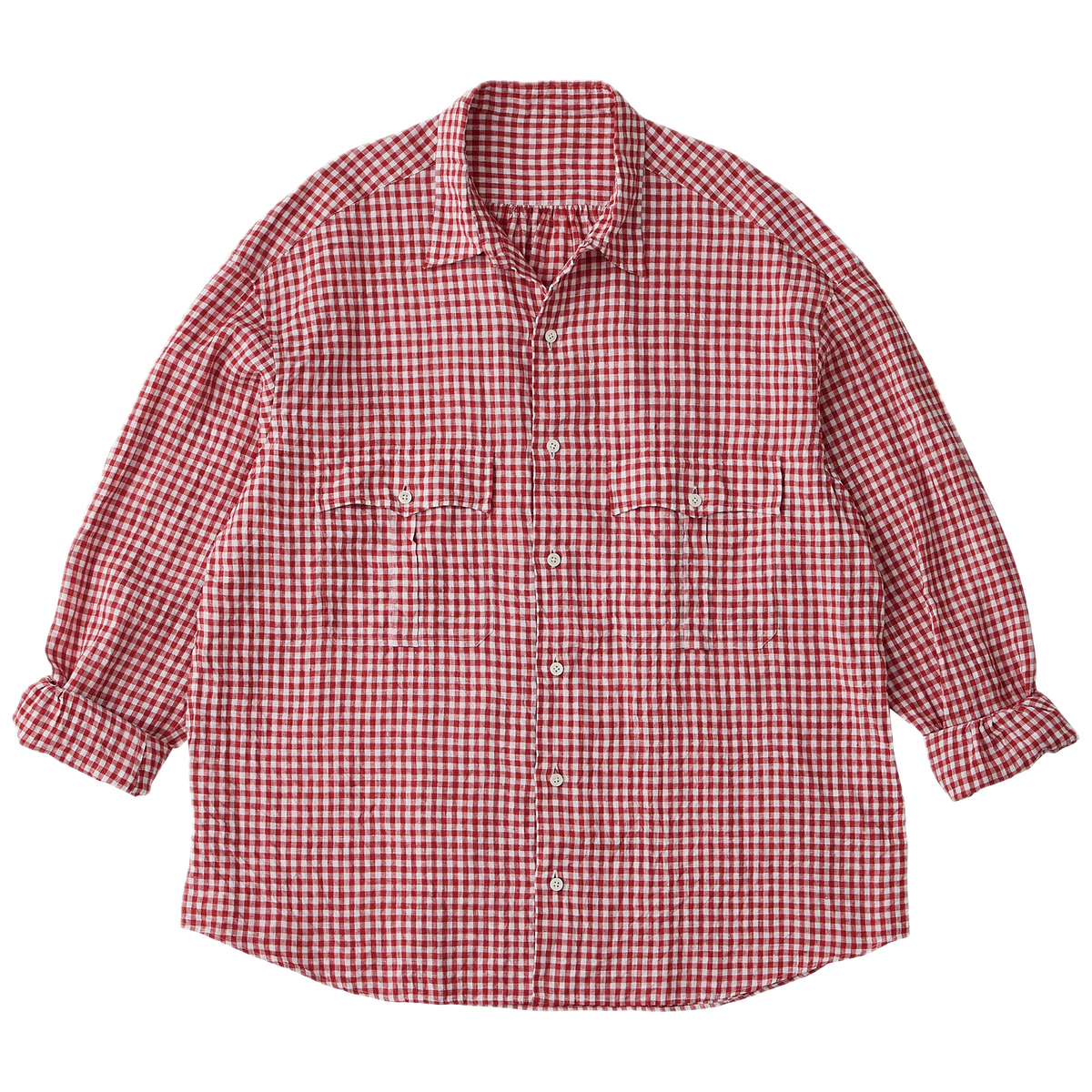 ROLL UP LINEN GINGHAM CHECK/DARK NAVY/M