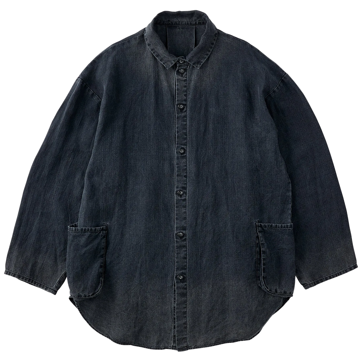 BLACK LINEN SHIRT JACKET