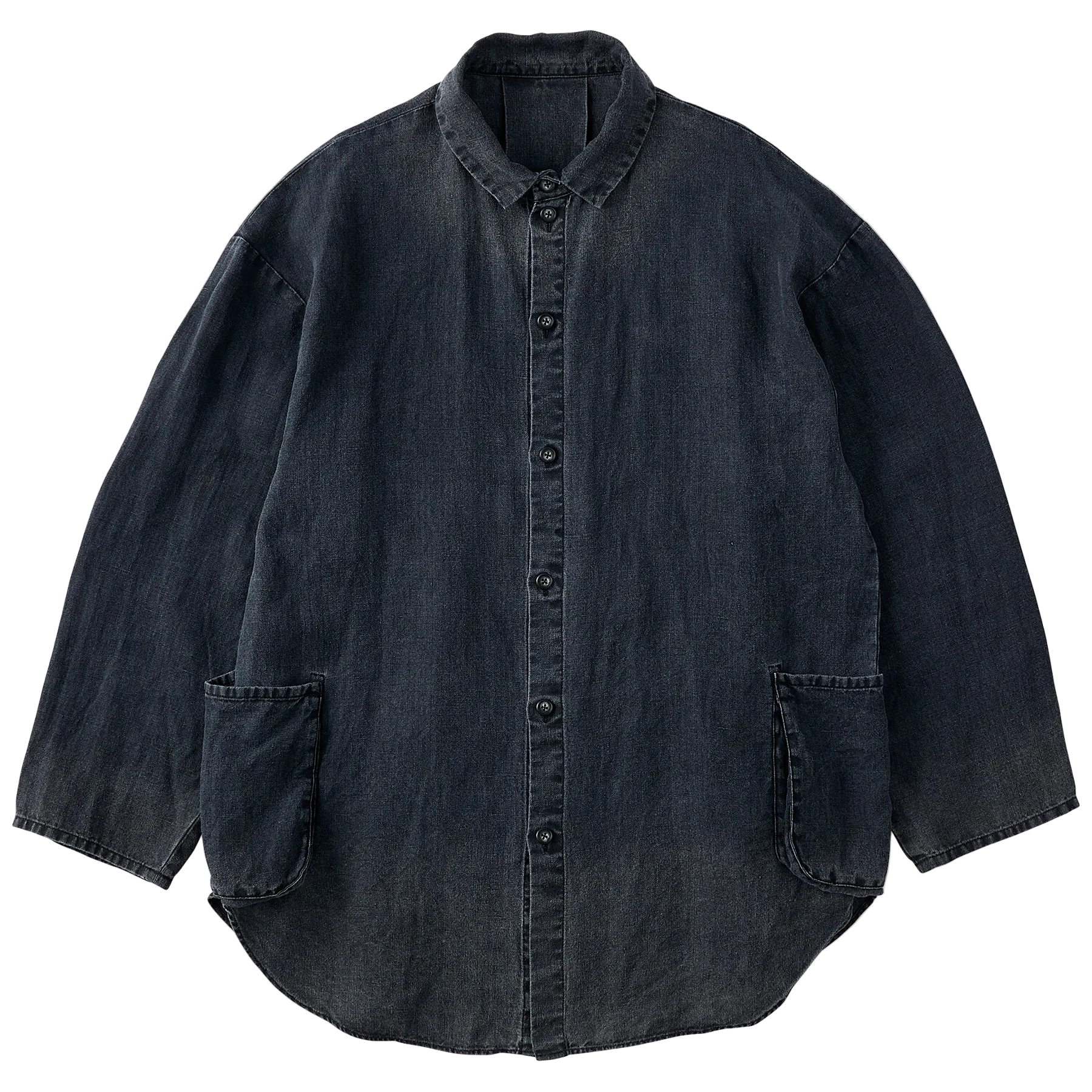 BLACK LINEN SHIRT JACKET