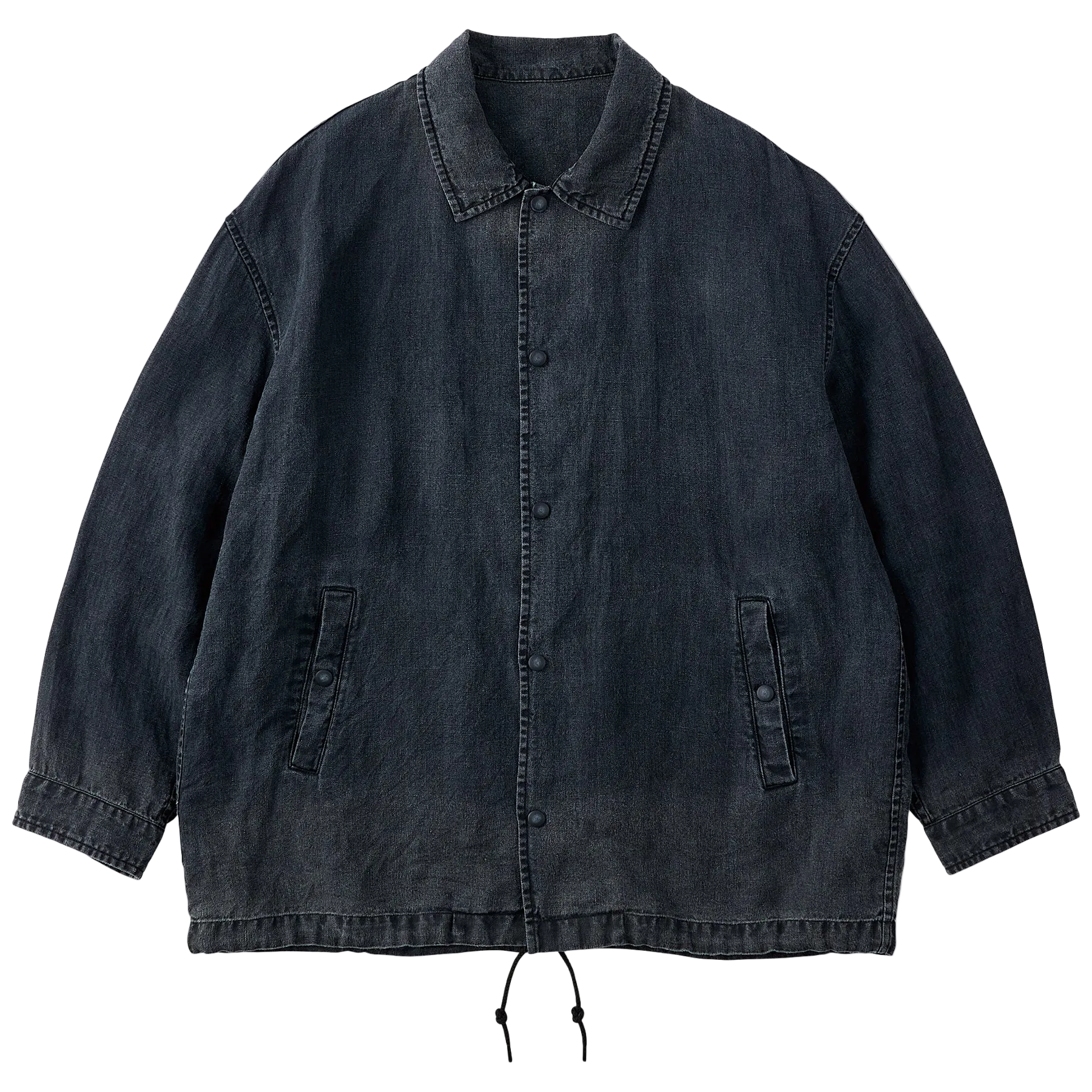 BLACK LINEN COACH JACKET