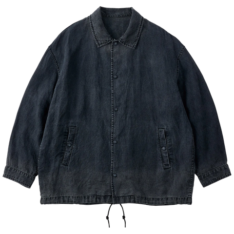 BLACK LINEN COACH JACKET