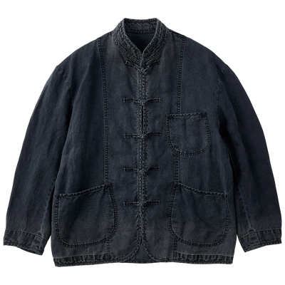 BLACK LINEN CHINESE JACKET