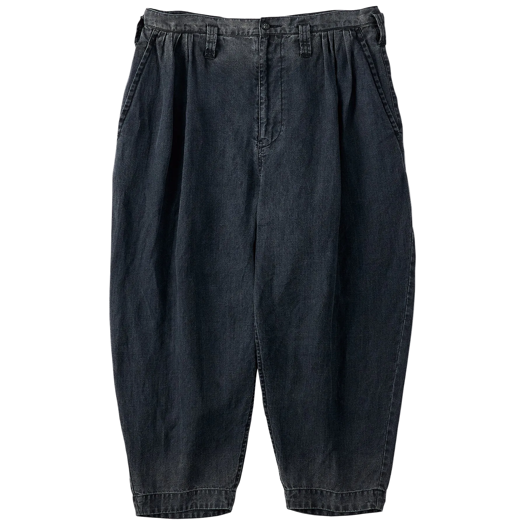 BLACK LINEN BEBOP PANTS