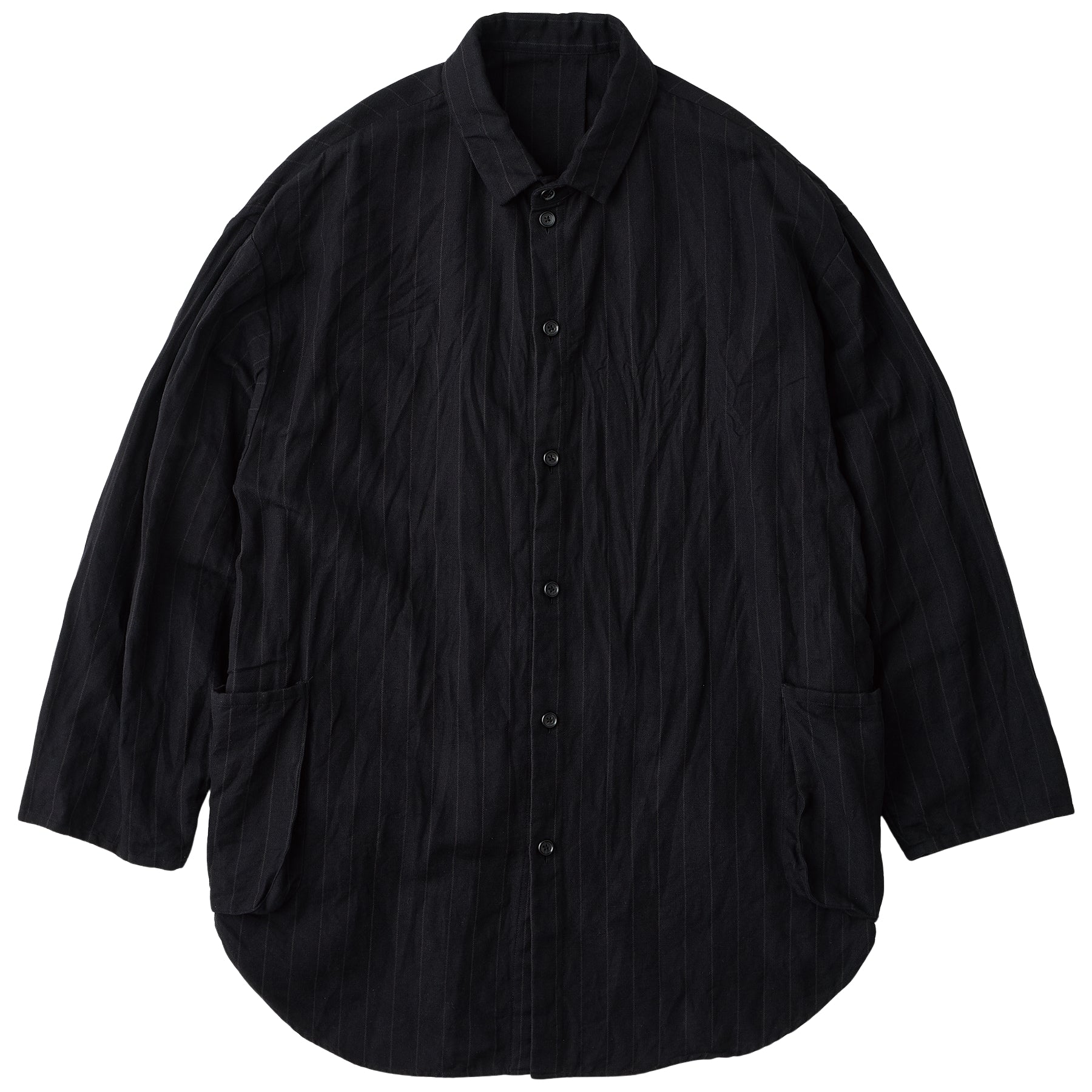 トップス PORTER CLASSIC COTTON LINEN SHIRT PIN STRIPE LINEN COTTON SHIRT JACKET