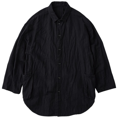 トップス PORTER CLASSIC COTTON LINEN SHIRT PIN STRIPE LINEN COTTON SHIRT JACKET