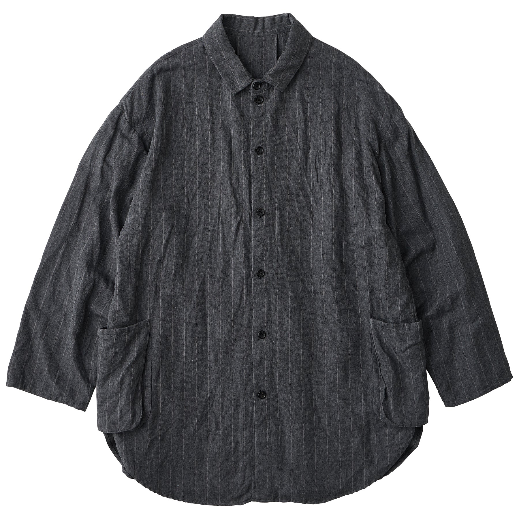 ヴィンテージ　FOPPAPEDRETTI シャツ織り機 PIN STRIPE LINEN COTTON SHIRT JACKET