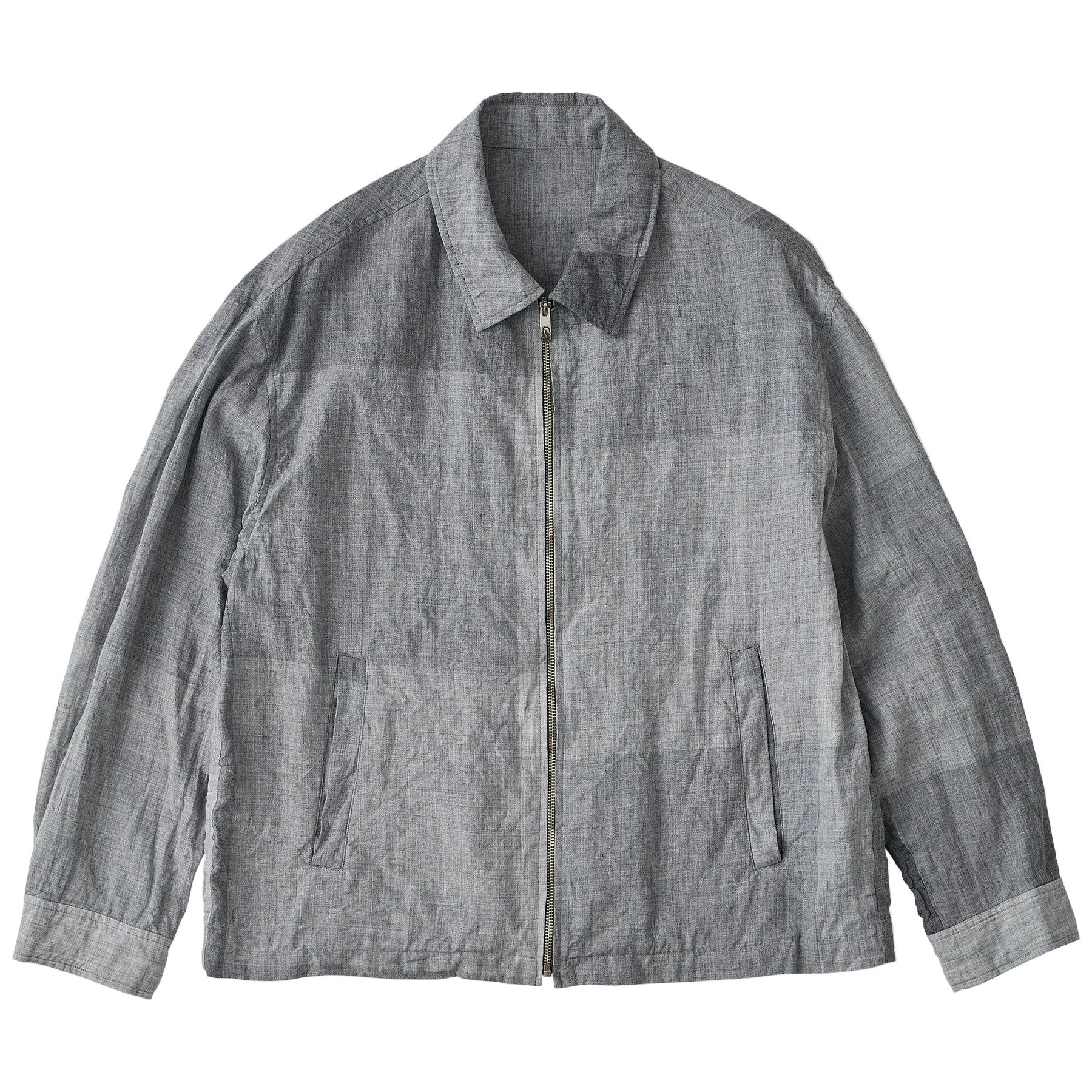 RAMIE BLOCK CHECK ZIP UP JACKET W / LOVE & PEACE SILVER