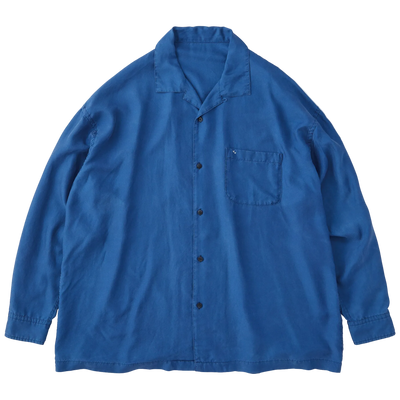 H/W INDIGO SILK LONG SHIRT