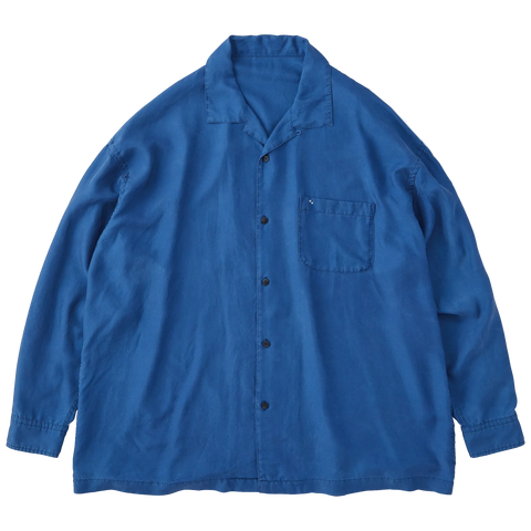 H/W INDIGO SILK LONG SHIRT