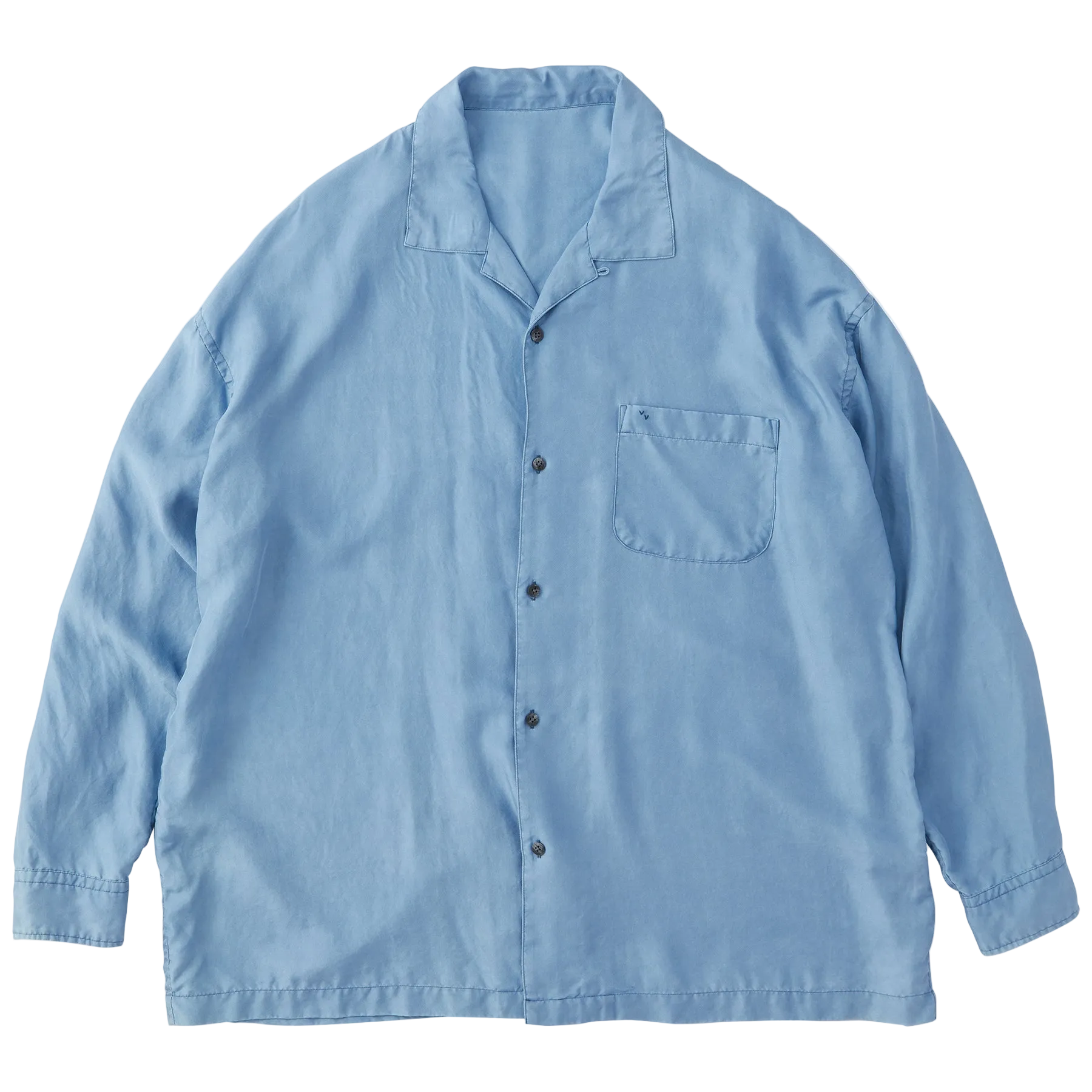 H/W INDIGO SILK LONG SHIRT