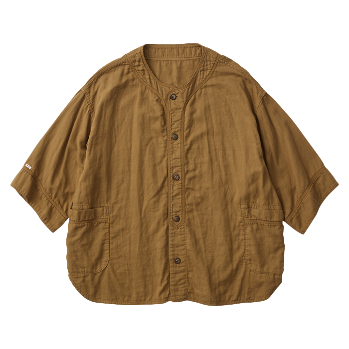 SUVIN GOLD GAUZE BASEBALL SHIRT