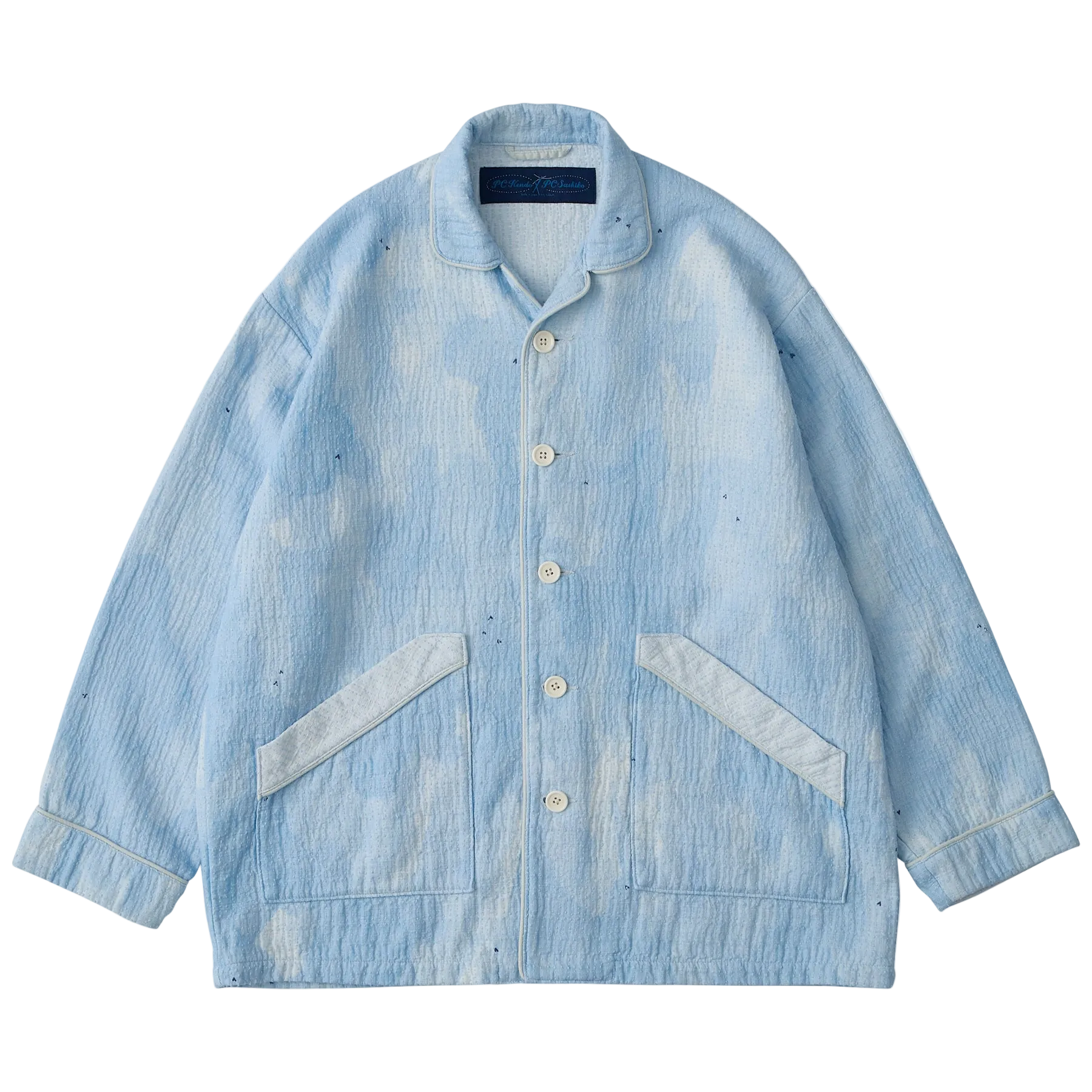 PAINTED SASHIKO WATERCOLOR PAJAMA CARDIGAN