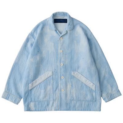 PAINTED SASHIKO WATERCOLOR PAJAMA CARDIGAN