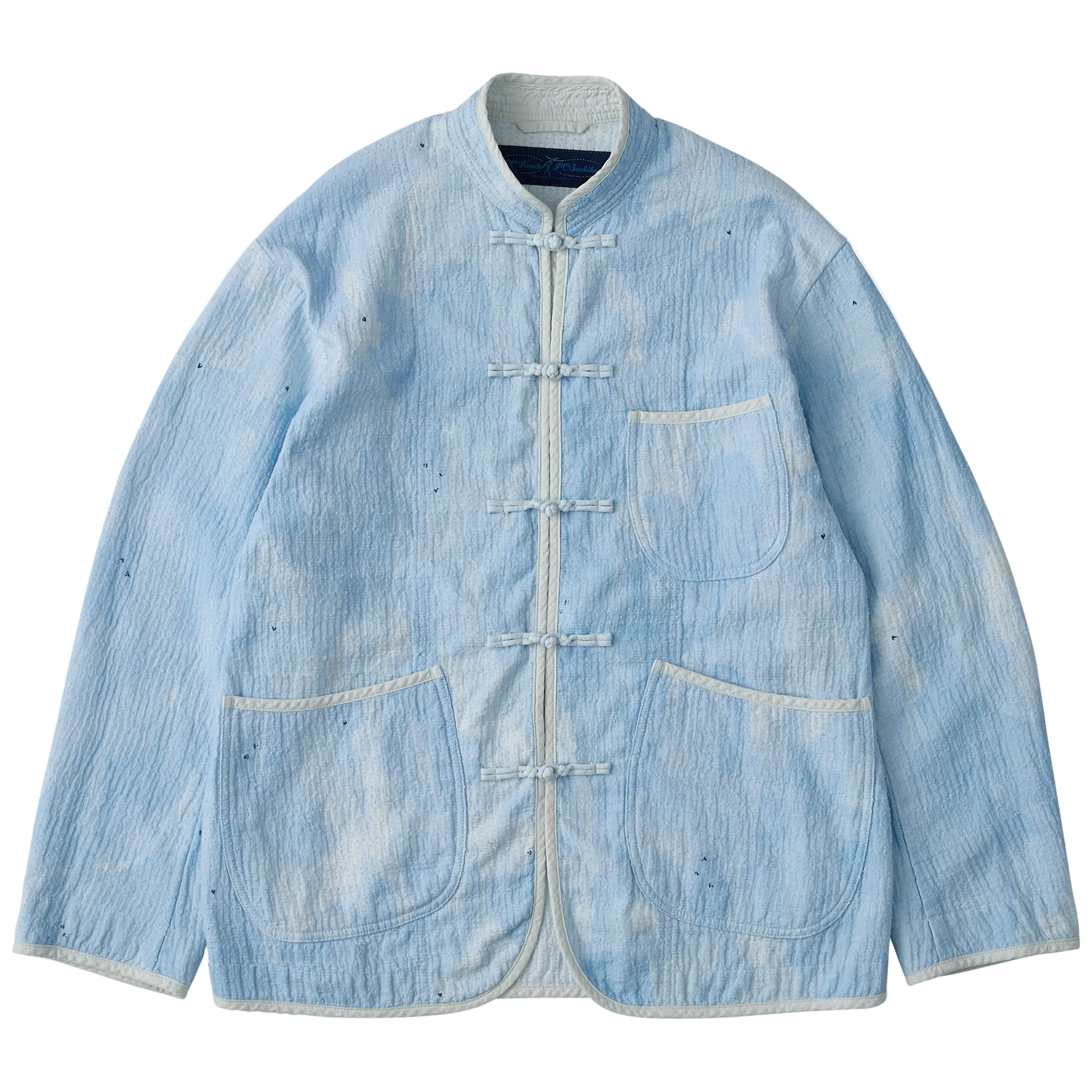 PAINTED SASHIKO WATERCOLOR CHINESE JACKET