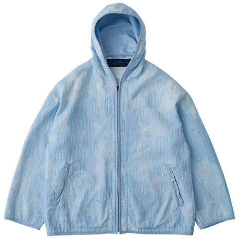 PAINTED SASHIKO WATERCOLOR ZIP UP PARKA