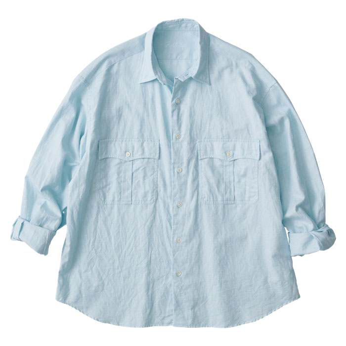 ROLL UP COTTON LINEN SHIRT (ALUMO)