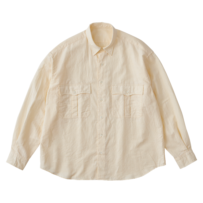 ROLL UP COTTON LINEN SHIRT (ALUMO)（ロール アップ コットン リネン