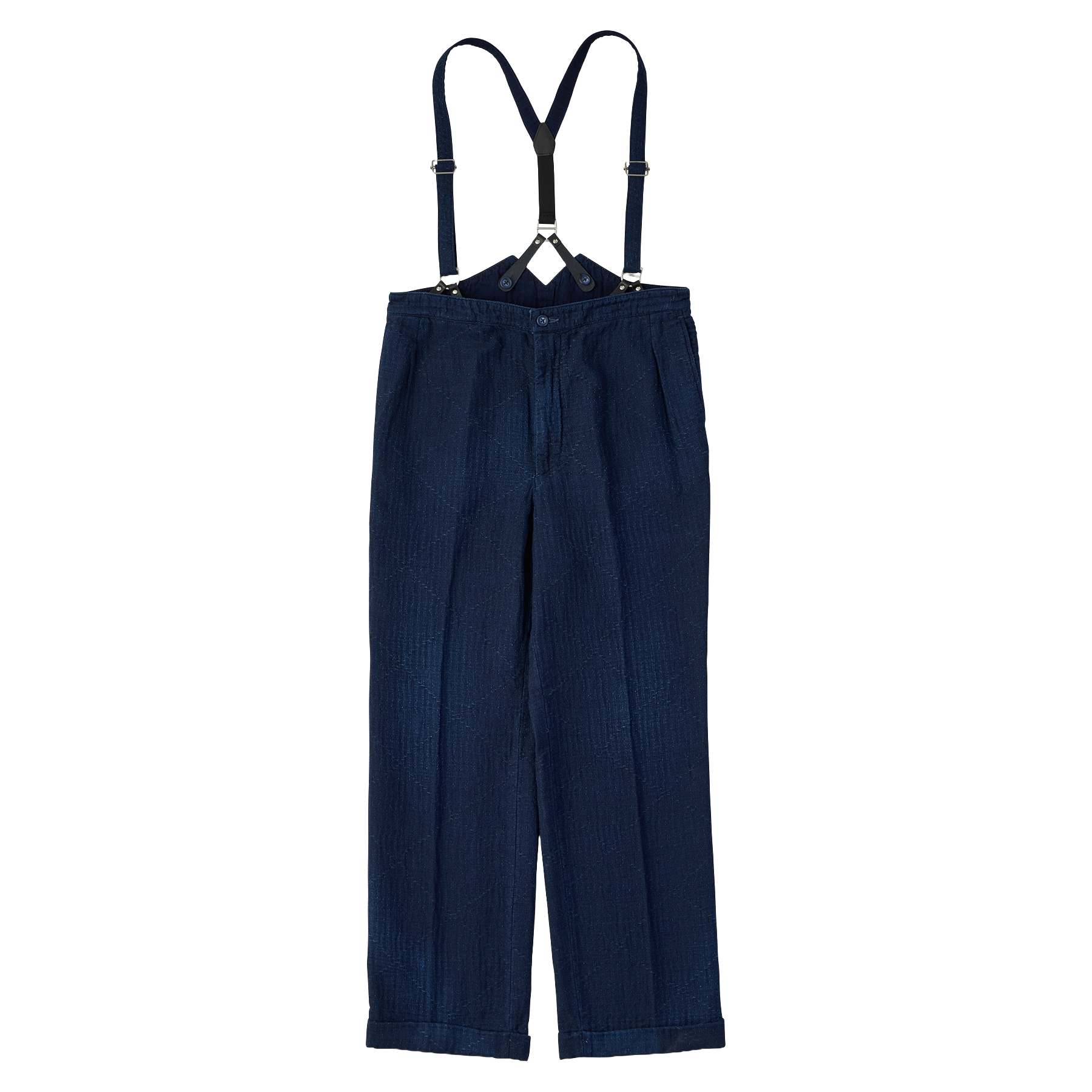 SEA ISLAND SASHIKO PANTS W / SUSPENDERS (LIMITED)