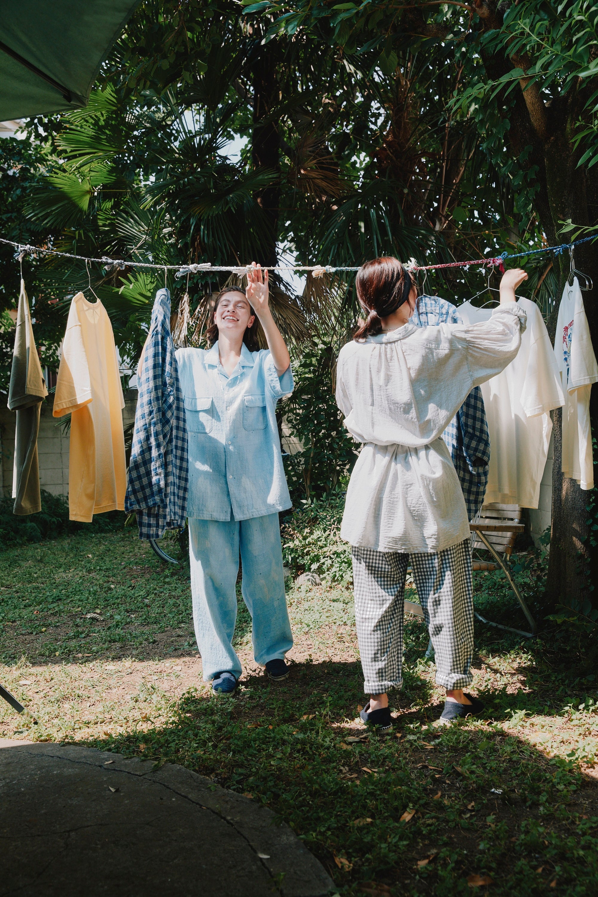 HEATHER GINGHAM CHECK PEACE PANTS (GIZA 120/2)
