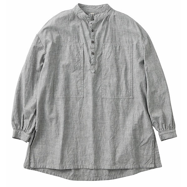 STAND COLLAR LONG SMOCK SHIRT WATCH CHAIN ITEM｜Porter Classic