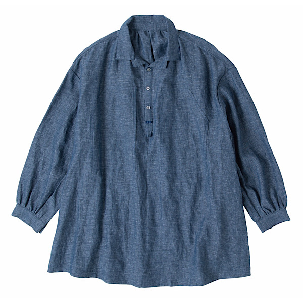 ”BRESSON” LINEN LONG SMOCK SHIRT WATCH CHAIN ITEM LIMITED EDITION